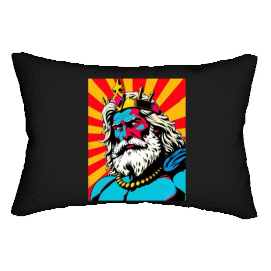 Bold Pop Art Zeus – Colorful Greek God Illustratio Lumbar Pillows