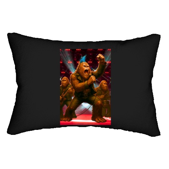 Bigfoot Punk Rock Band Rocking the House Lumbar Pillows