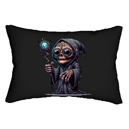 Cosmic Skull Wizard – Creepy Arcane Sorcerer Lumbar Pillows