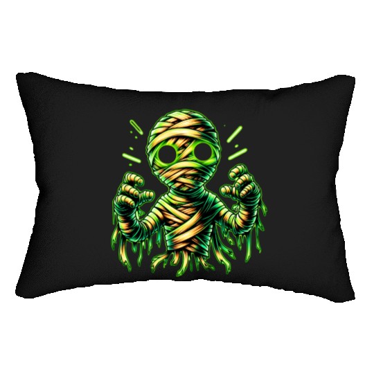 Neon Mummy Glow – Cursed Undead Wrap Lumbar Pillows