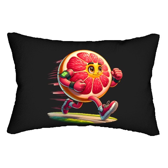 Running Grapefruit Power – Sporty Citrus in Motion Lumbar Pillows