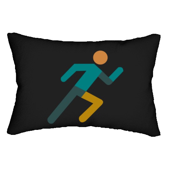 Running Icon – Minimalist Runner Design Lumbar Pillows