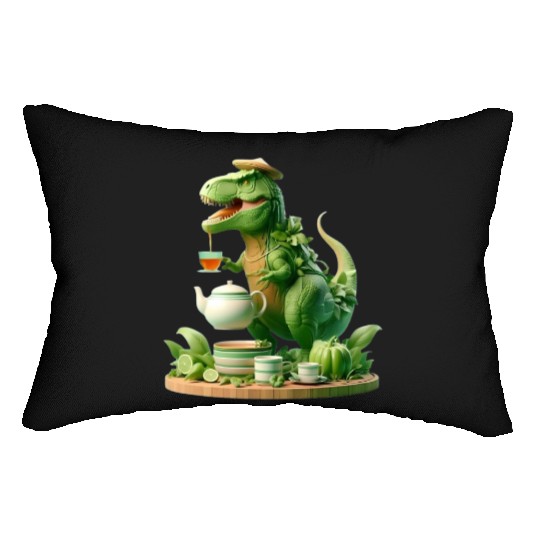 Lumbar Pillows Tea Rex - Thé mignon et amusant Sticker