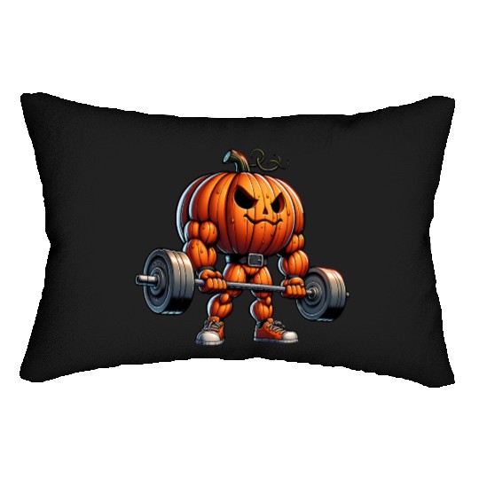 Muscle Pumpkin – Jacked Halloween Weightlifting Lumbar Pillows