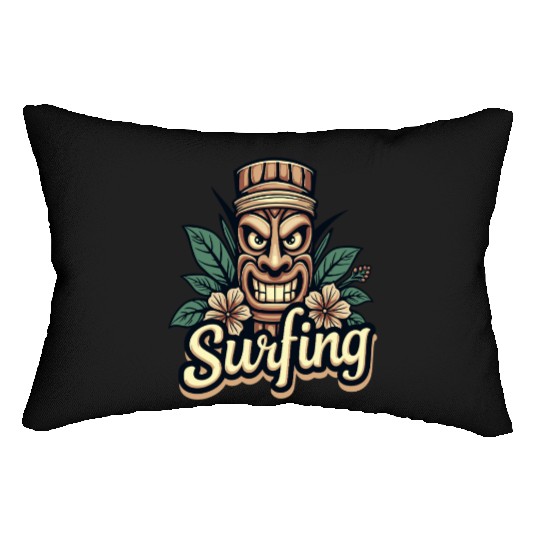 Tiki Surfing Vibes - Hawaii Feeling Pure Lumbar Pillows