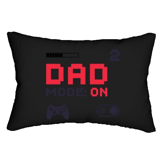 Dad Mode On Retro Gamer Dad Pixel Art Design Lumbar Pillows