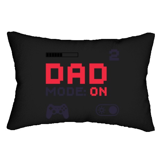 Dad Mode On Retro Gamer Dad Pixel Art Design Lumbar Pillows