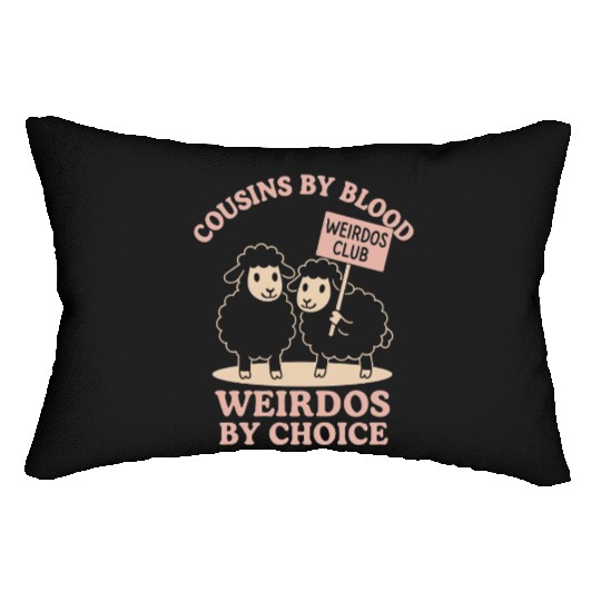 Funny Black Sheep Cousin Quirky Family Outcast Lumbar Pillows
