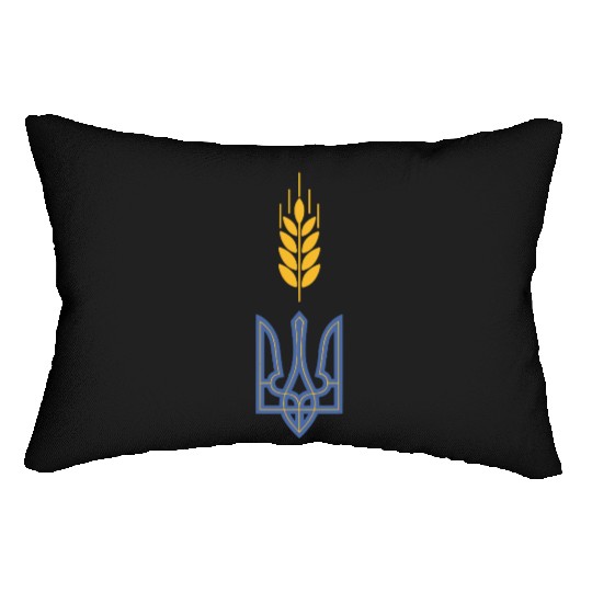 Ukraine Trident Wheat Symbol Ukrainian Heritage Lumbar Pillows
