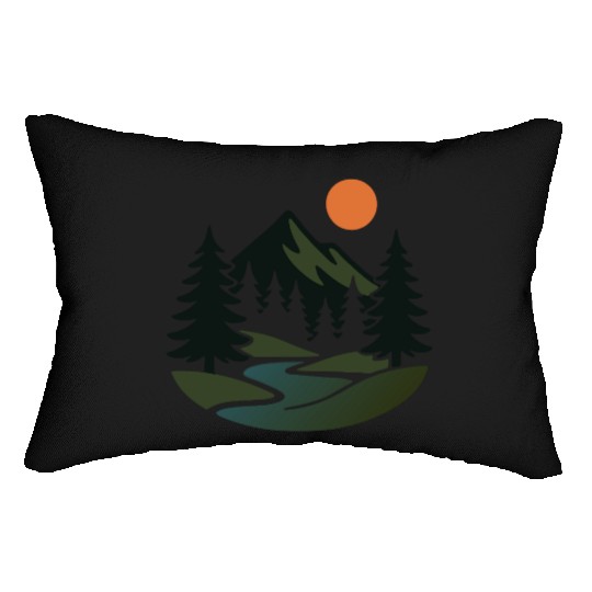 Scenic Nature View – Peaceful Landscape design Lumbar Pillows