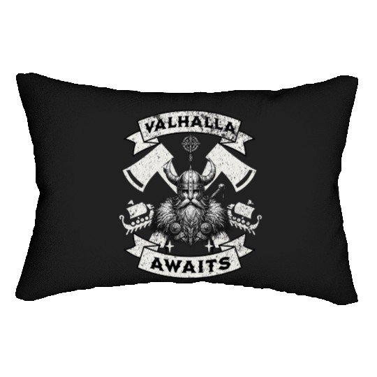 Valhalla Awaits - Viking Warrior Design Lumbar Pillows