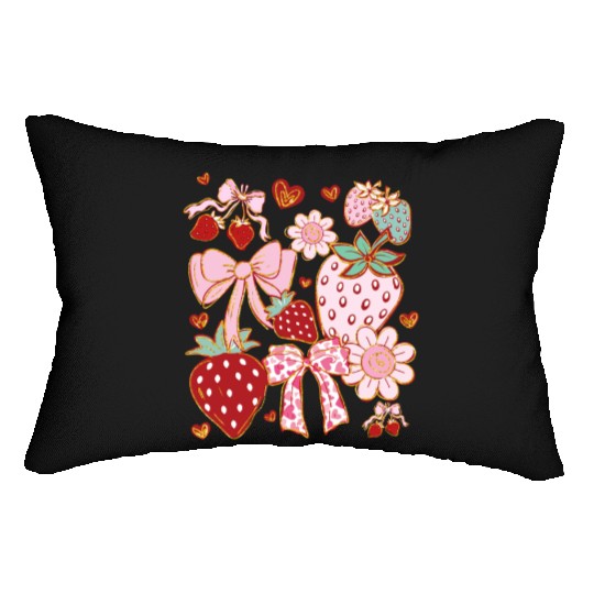 Boho Strawberry Coquette Lumbar Pillows