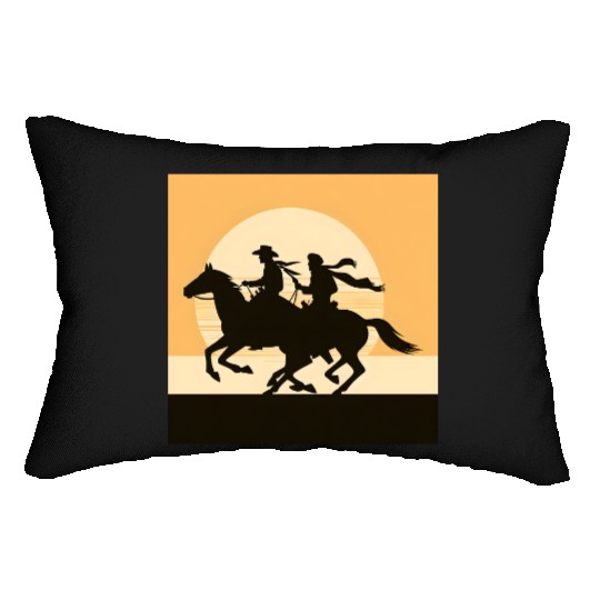 Wild West Cowboy Sunset Ride Lumbar Pillows