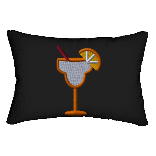 Cocktail orange embroidered Lumbar Pillows