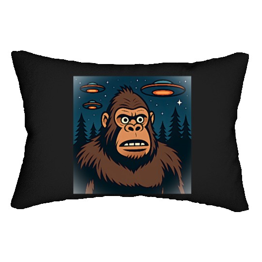 Bigfoot Sasquatch Funny Alien UFO Lumbar Pillows