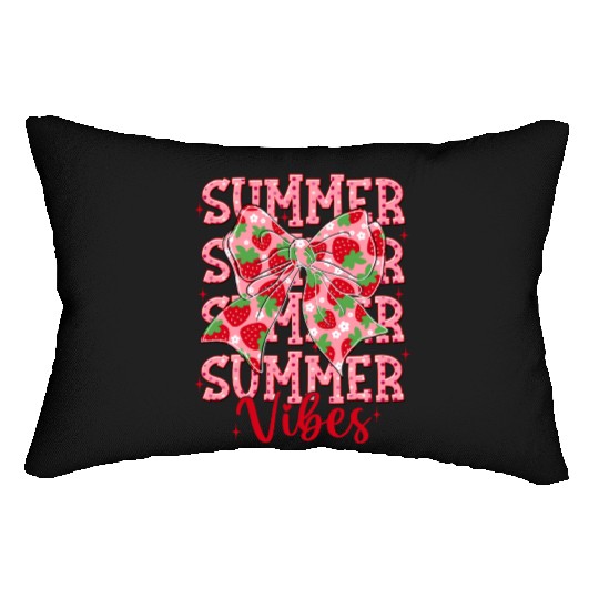 Strawberry Summer Vibes Lumbar Pillows
