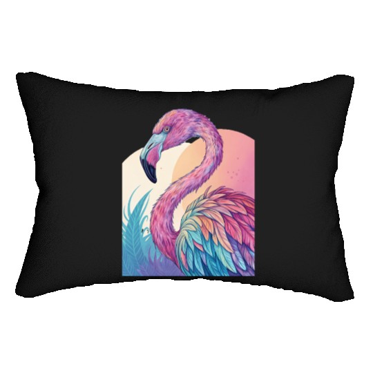 Psychedelic Flamingo Lumbar Pillows