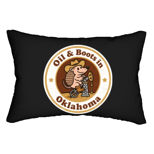 Oil Boots Oklahoma Vintage Artwork Lumbar Pillows