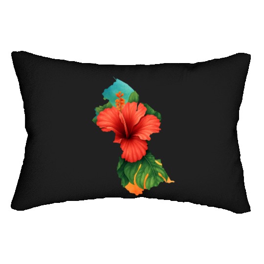Floral Spirit of Guyana – Hibiscus Edition Lumbar Pillows