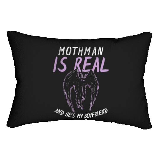 Mothman Is My Boyfriend For Cryptid Lover Lumbar Pillows