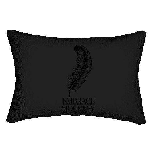 Feather Embrace the Journey Saying Quote Lumbar Pillows