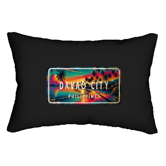 Davao City - Tropical Retro Lumbar Pillows