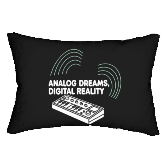 Analog Dreams Digital Reality Synth 80s 90s Lumbar Pillows