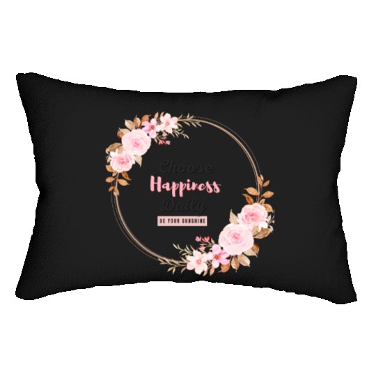 Choose Happiness Floral Frame - Bloom With Joy Lumbar Pillows