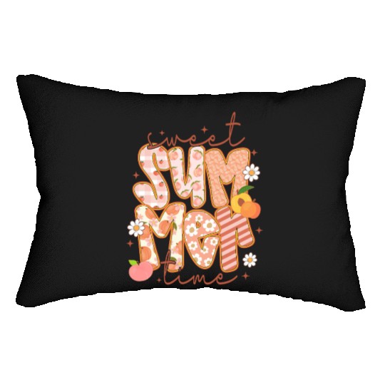 Sweet Summer Time Preppy Peach Lumbar Pillows