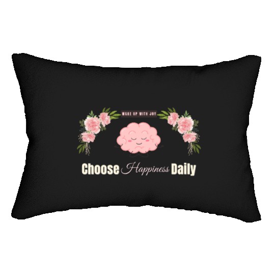 Choose Happiness Brain Design - Mental Wellness Lumbar Pillows
