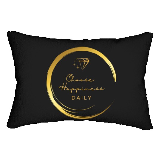 Choose Happiness Luxury Design - Gold Empowerment Lumbar Pillows