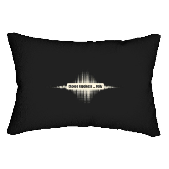 Choose Happiness Soundwave - Music Therapy Gift Lumbar Pillows