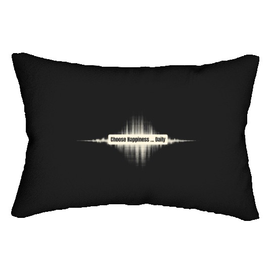 Choose Happiness Soundwave - Music Therapy Gift Lumbar Pillows
