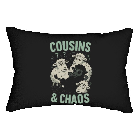 Funny Black Sheep Cousin Quirky Family Outcast Lumbar Pillows