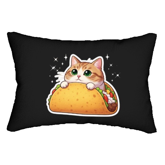 Taco Cat | Cute Kitty in a Taco | Purrfectly Tasty Lumbar Pillows