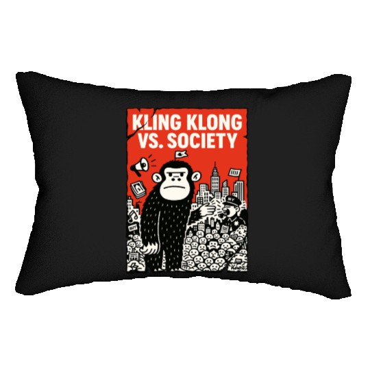 Kling Klong vs. Society – Protest Ape Lumbar Pillows