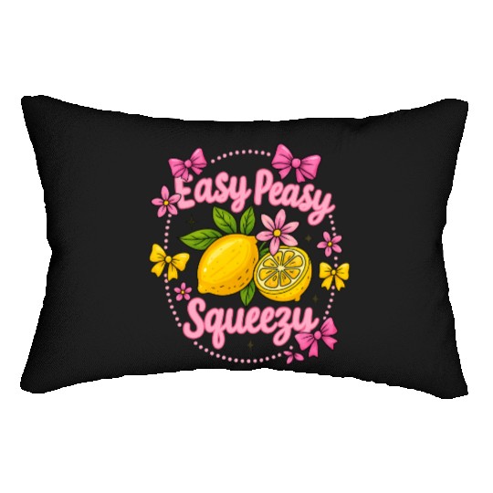 Preppy Lemon Summer Lemon Coquette Lumbar Pillows