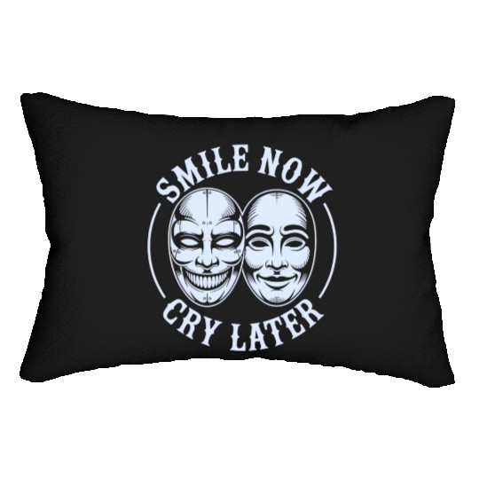 Smile Now Cry Later Ink Lumbar Pillows