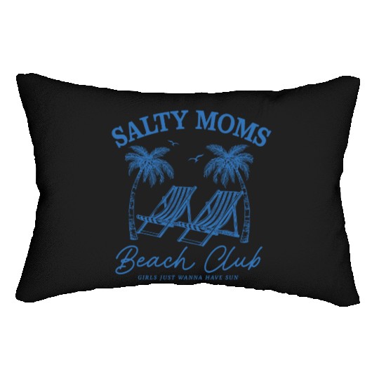 Beach Vacation Salty Moms Beach Lumbar Pillows