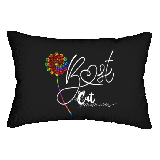 Best Cat Mom Ever Sunflower Mother's Day Cat Lover Lumbar Pillows