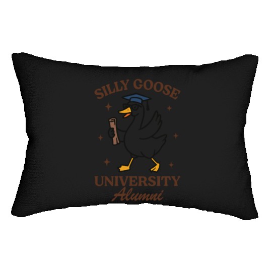 Silly goose university alumni Lumbar Pillows