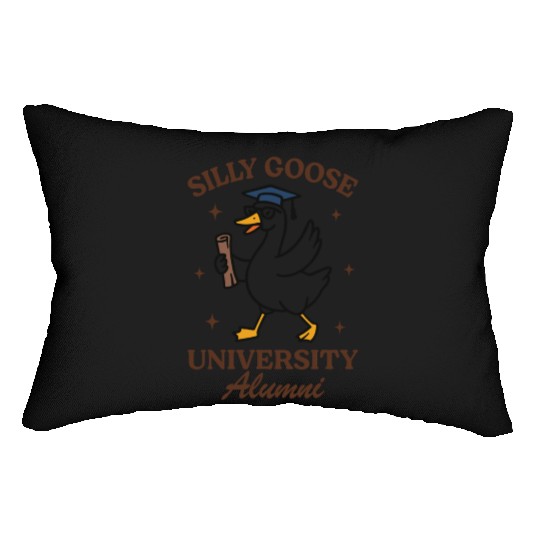 Silly goose university alumni Lumbar Pillows