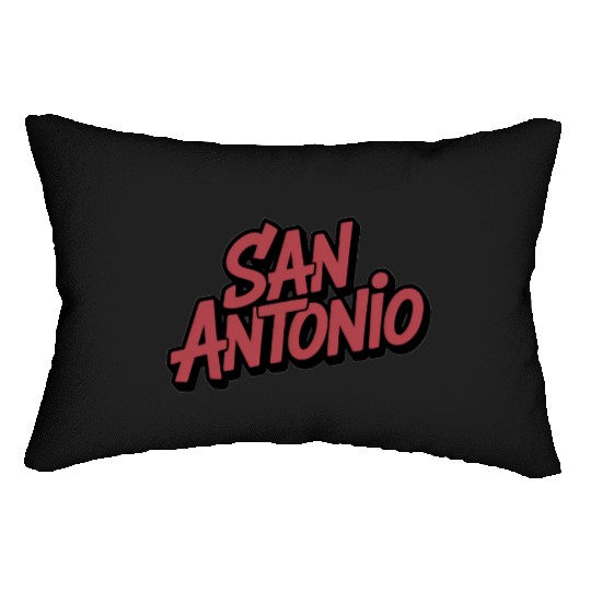San Antonio Text Design Lumbar Pillows