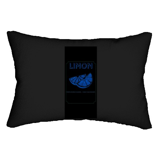 Funny Blue Lemon Slice - Sour Face Escape Lumbar Pillows