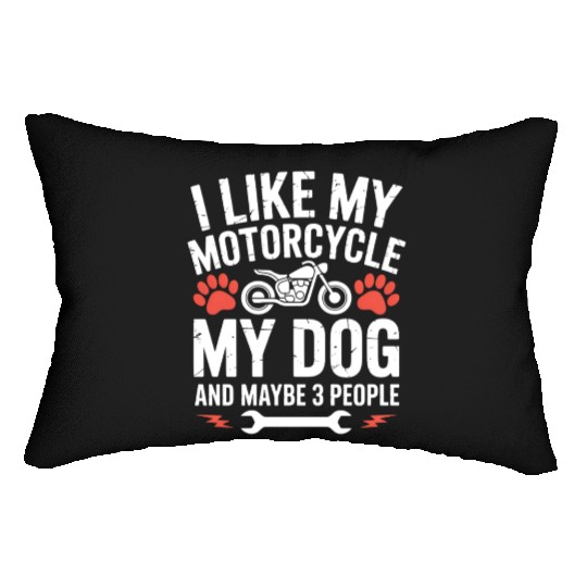 Motorcycle Dog Sarcastic Quote Dog Humor Lumbar Pillows