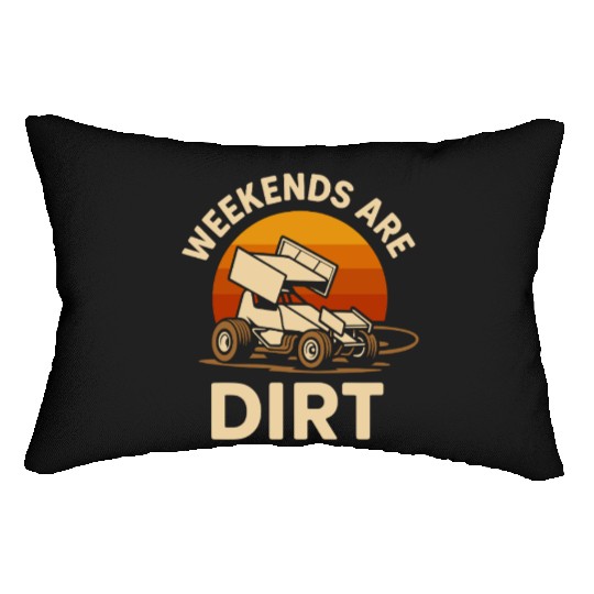 Sprint Car Racing Dirt Track Speed Oval Race Lumbar Pillows