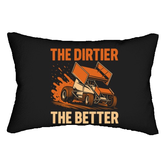 Sprint Car Racing Dirt Track Speed Oval Race Lumbar Pillows