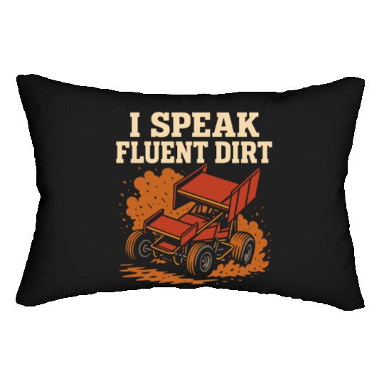 Sprint Car Racing Dirt Track Speed Oval Race Lumbar Pillows