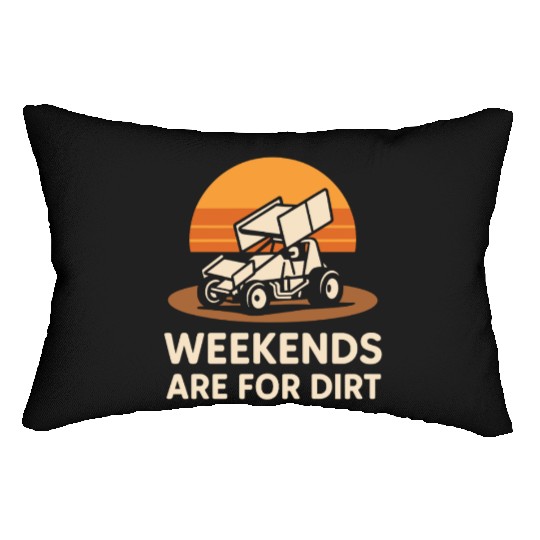 Sprint Car Racing Dirt Track Speed Oval Race Lumbar Pillows