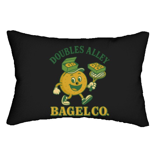 Funny Tennis Humor Lumbar Pillows - Doubles Alley Bagel Co.